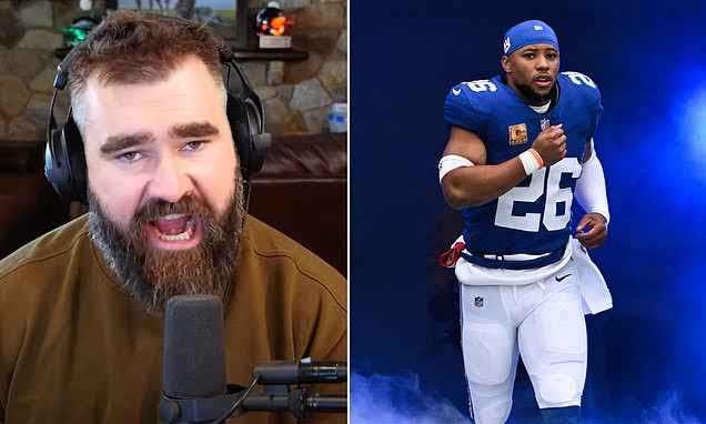Former Eagle star Jason Kelce jokingly on joining   Giants after Saquon Barkley joining the Eagles on…
