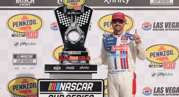 Josh Berry  Pushes for NASCAR Penalty Rule Shake-Up After Cindric Controversy during his first NASCAR Cup win to Wood Brothers