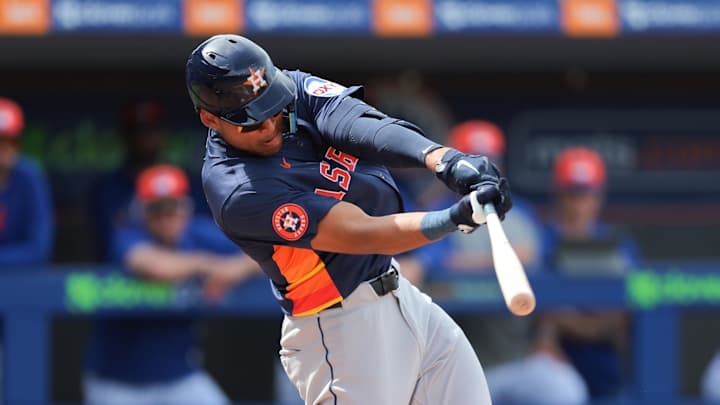Just Now: Houston Astros Top Prospect Reveals Humorous Reaction to Trade: Houston Astros third baseman Cam Smith (90) hits a single against the New York Mets during the fourth inning at…..