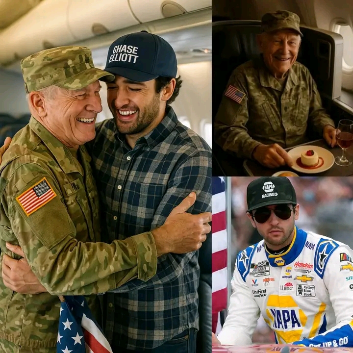 DONE DEAL: Chase Elliott Gave Up His First-Class Seat for a Veteran in Tribute – What He Did Next Surprised Even the Man on the Flight…